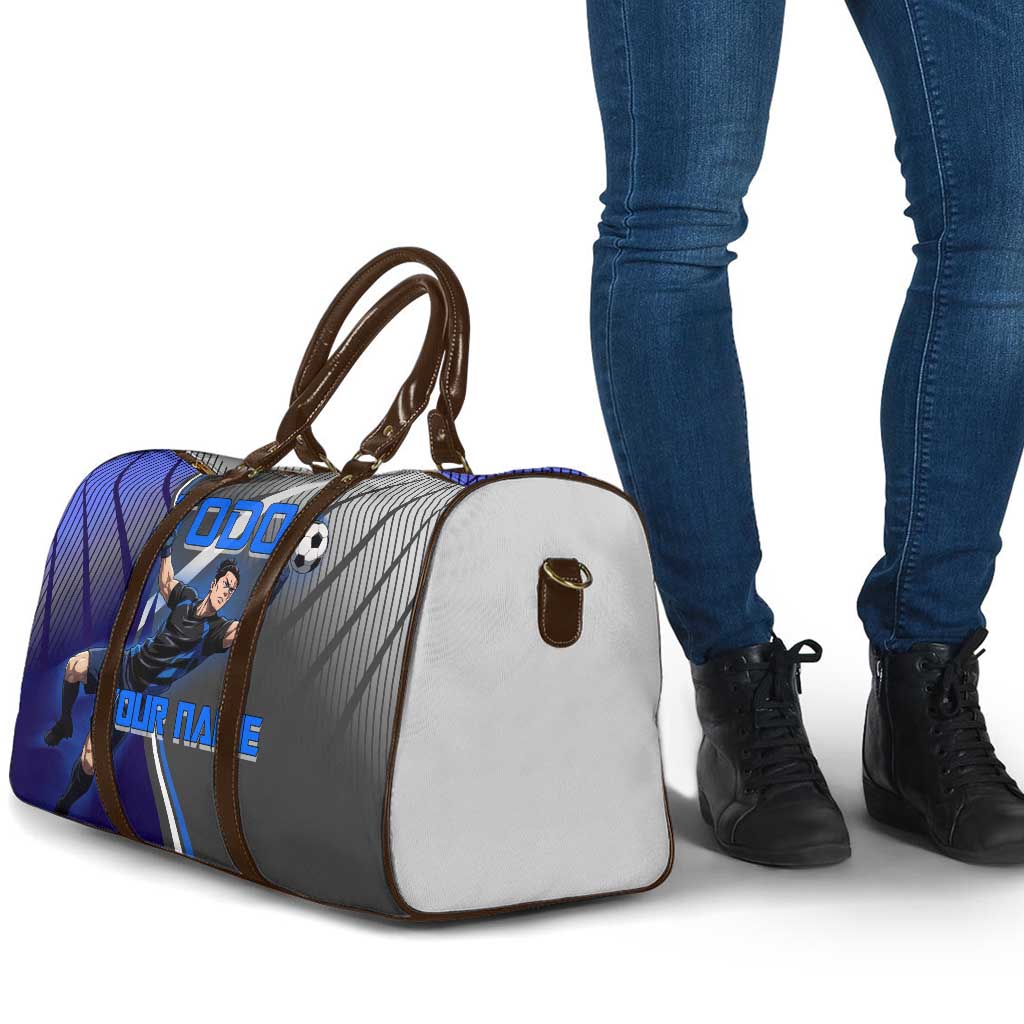 Personalized Aoi Todo Jujutsu Kaisen Travel Bag with Blue Gradient and Goalkeeper Action Design
