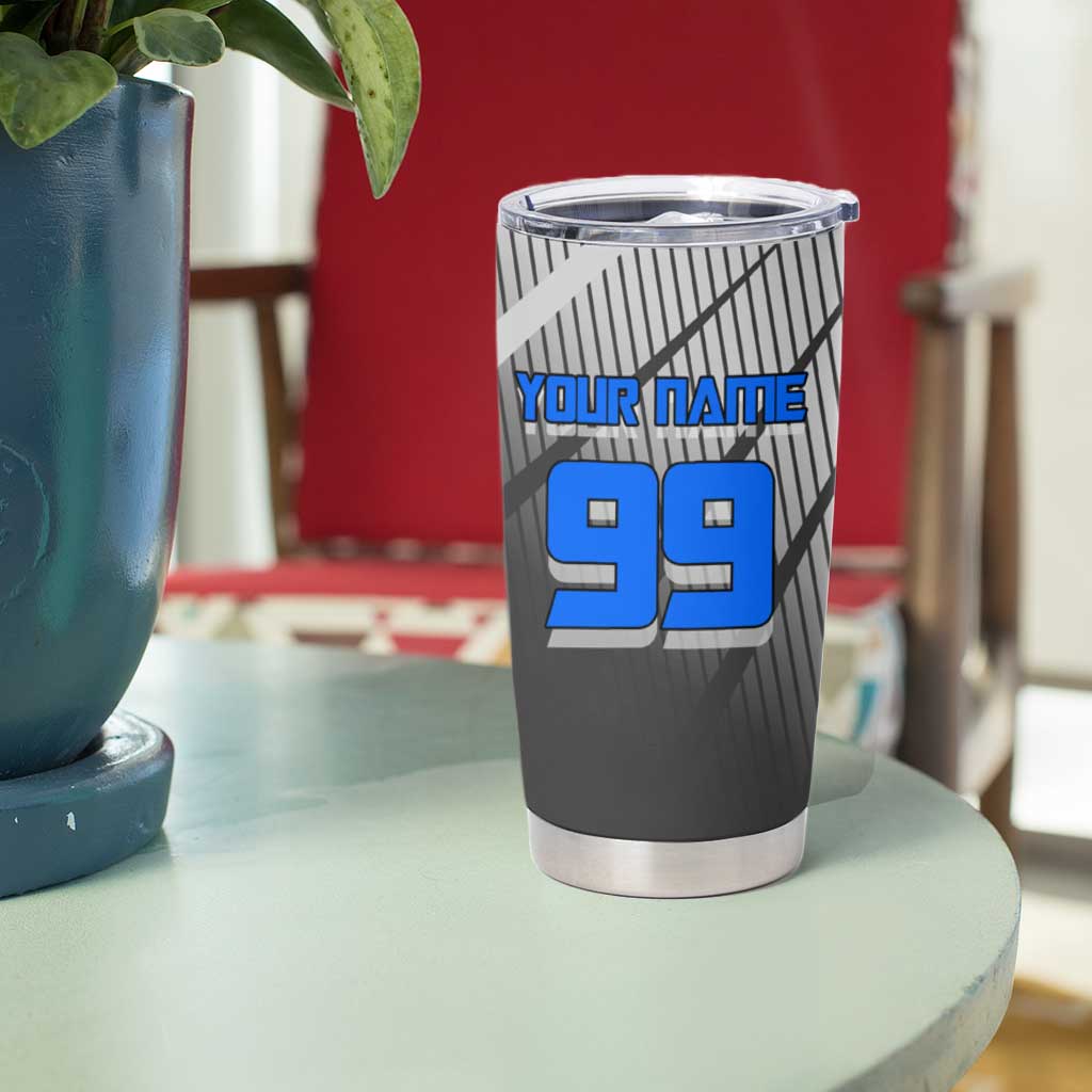 Personalized Aoi Todo Jujutsu Kaisen Tumbler Cup with Blue Gradient and Goalkeeper Action Design