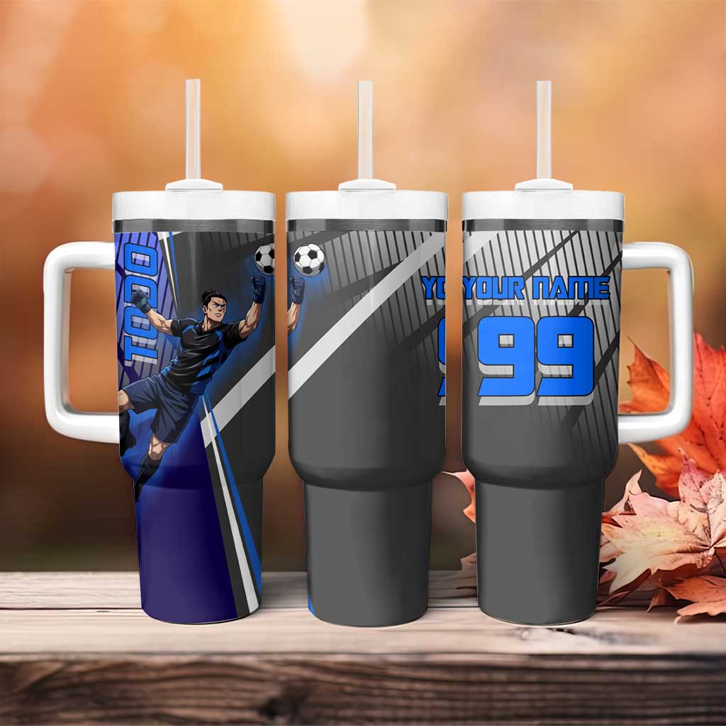 Personalized Aoi Todo Jujutsu Kaisen Tumbler With Handle with Blue Gradient and Goalkeeper Action Design