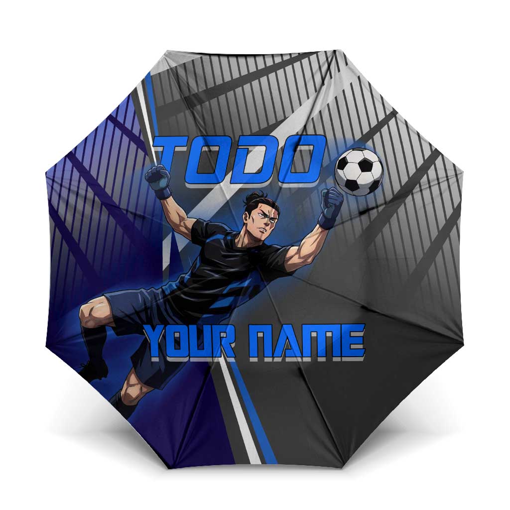 Personalized Aoi Todo Jujutsu Kaisen Umbrella with Blue Gradient and Goalkeeper Action Design