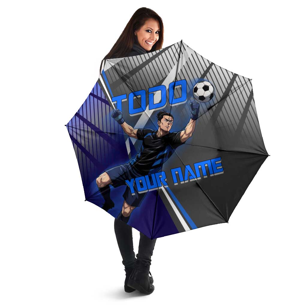 Personalized Aoi Todo Jujutsu Kaisen Umbrella with Blue Gradient and Goalkeeper Action Design