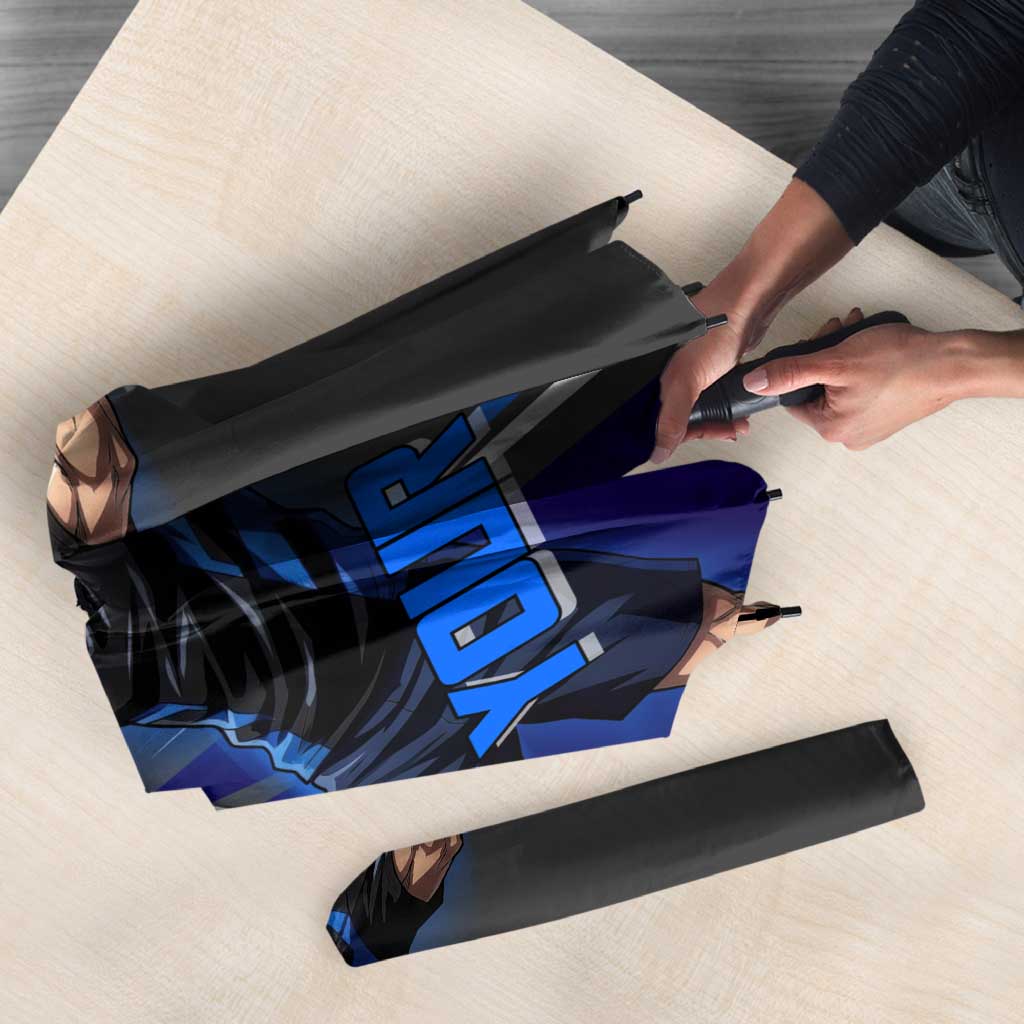 Personalized Aoi Todo Jujutsu Kaisen Umbrella with Blue Gradient and Goalkeeper Action Design