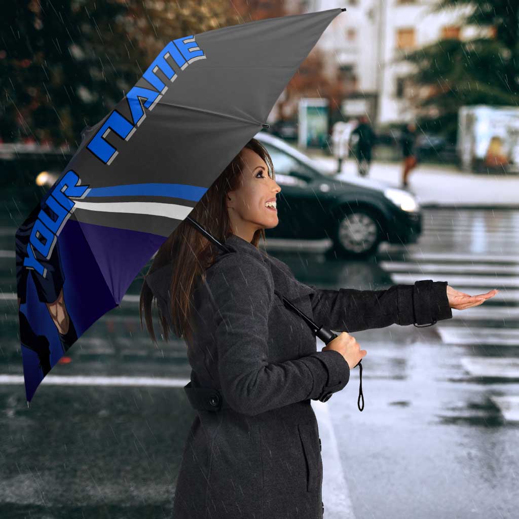 Personalized Aoi Todo Jujutsu Kaisen Umbrella with Blue Gradient and Goalkeeper Action Design