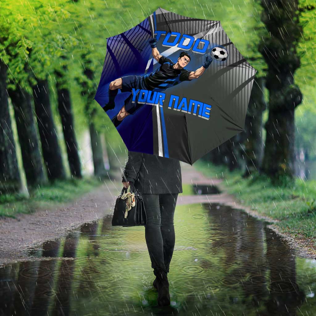 Personalized Aoi Todo Jujutsu Kaisen Umbrella with Blue Gradient and Goalkeeper Action Design