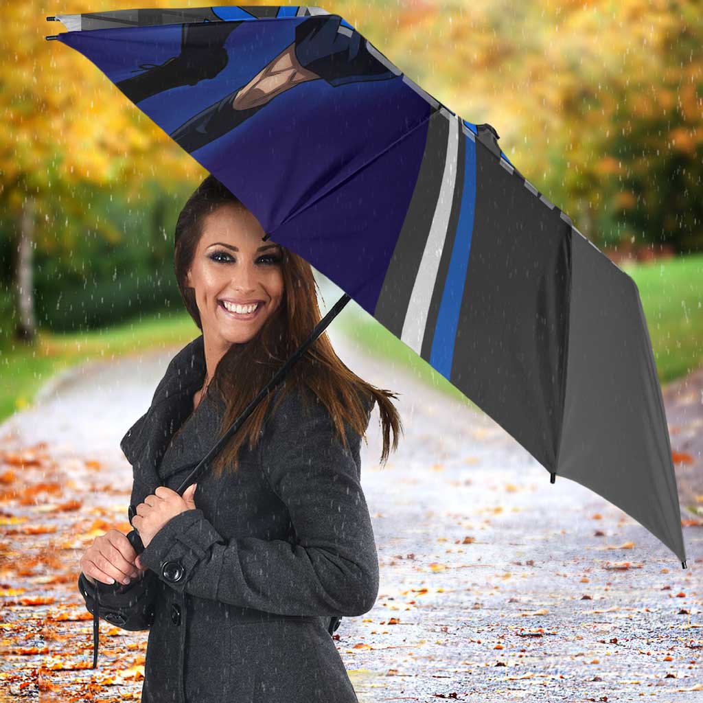 Personalized Aoi Todo Jujutsu Kaisen Umbrella with Blue Gradient and Goalkeeper Action Design