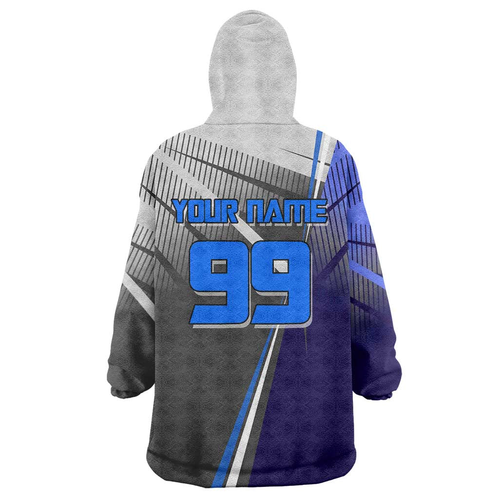 Personalized Aoi Todo Jujutsu Kaisen Wearable Blanket Hoodie with Blue Gradient and Goalkeeper Action Design