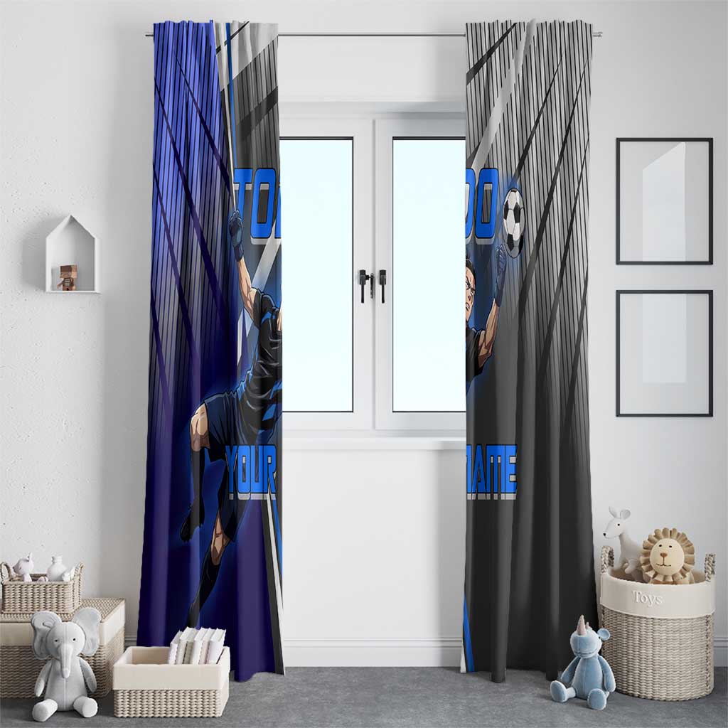 Personalized Aoi Todo Jujutsu Kaisen Window Curtain with Blue Gradient and Goalkeeper Action Design