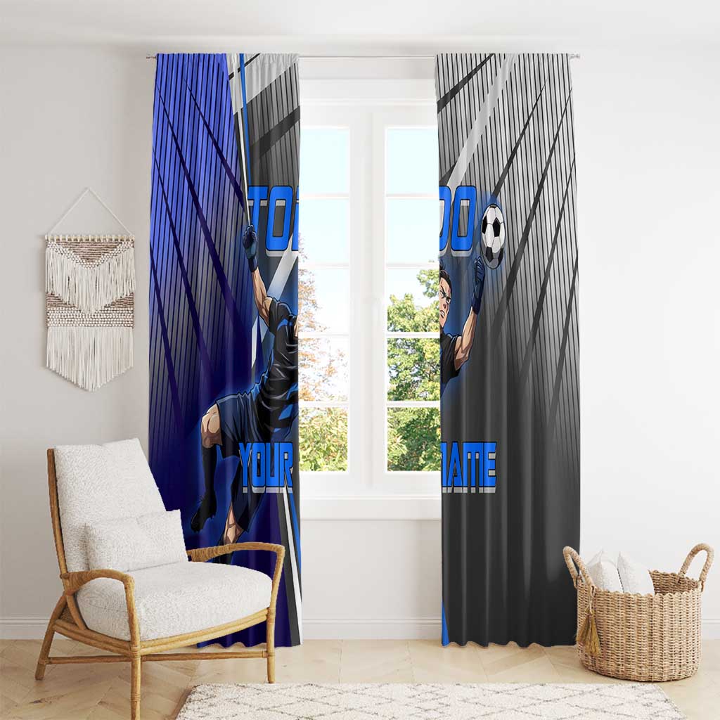 Personalized Aoi Todo Jujutsu Kaisen Window Curtain with Blue Gradient and Goalkeeper Action Design