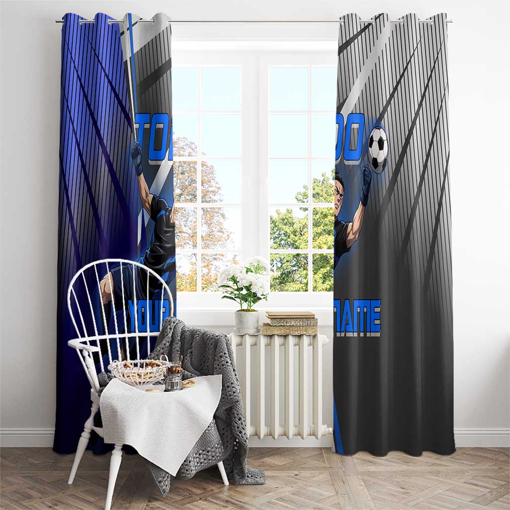 Personalized Aoi Todo Jujutsu Kaisen Window Curtain with Blue Gradient and Goalkeeper Action Design