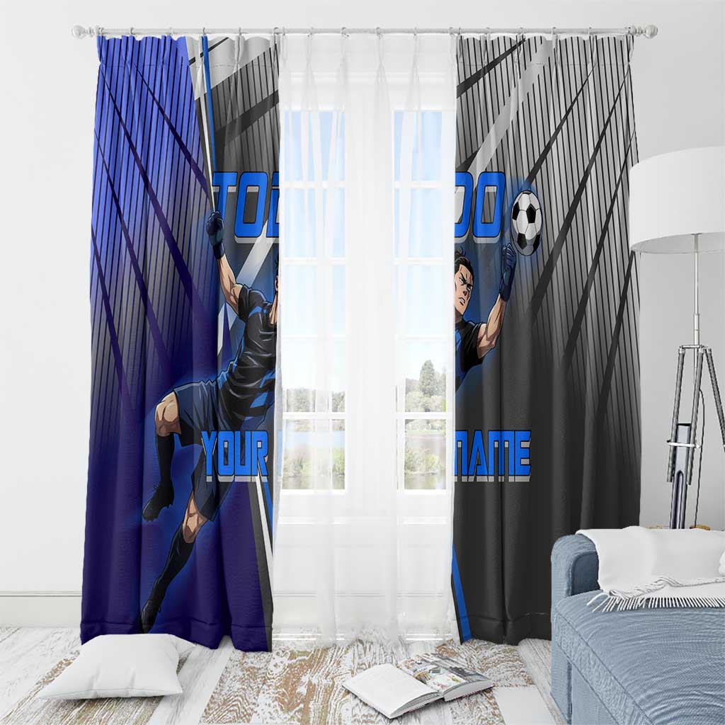 Personalized Aoi Todo Jujutsu Kaisen Window Curtain with Blue Gradient and Goalkeeper Action Design