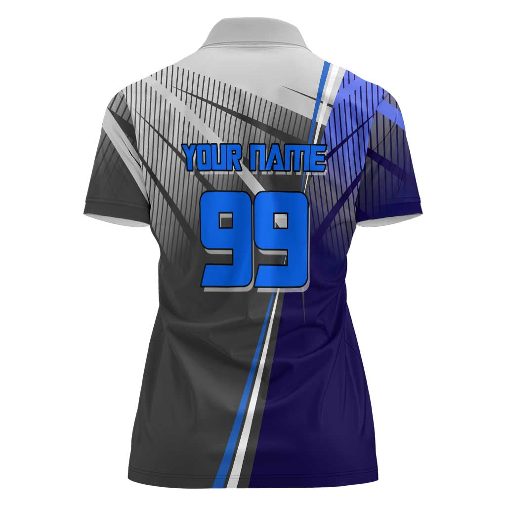 Personalized Aoi Todo Jujutsu Kaisen Women Polo Shirt with Blue Gradient and Goalkeeper Action Design
