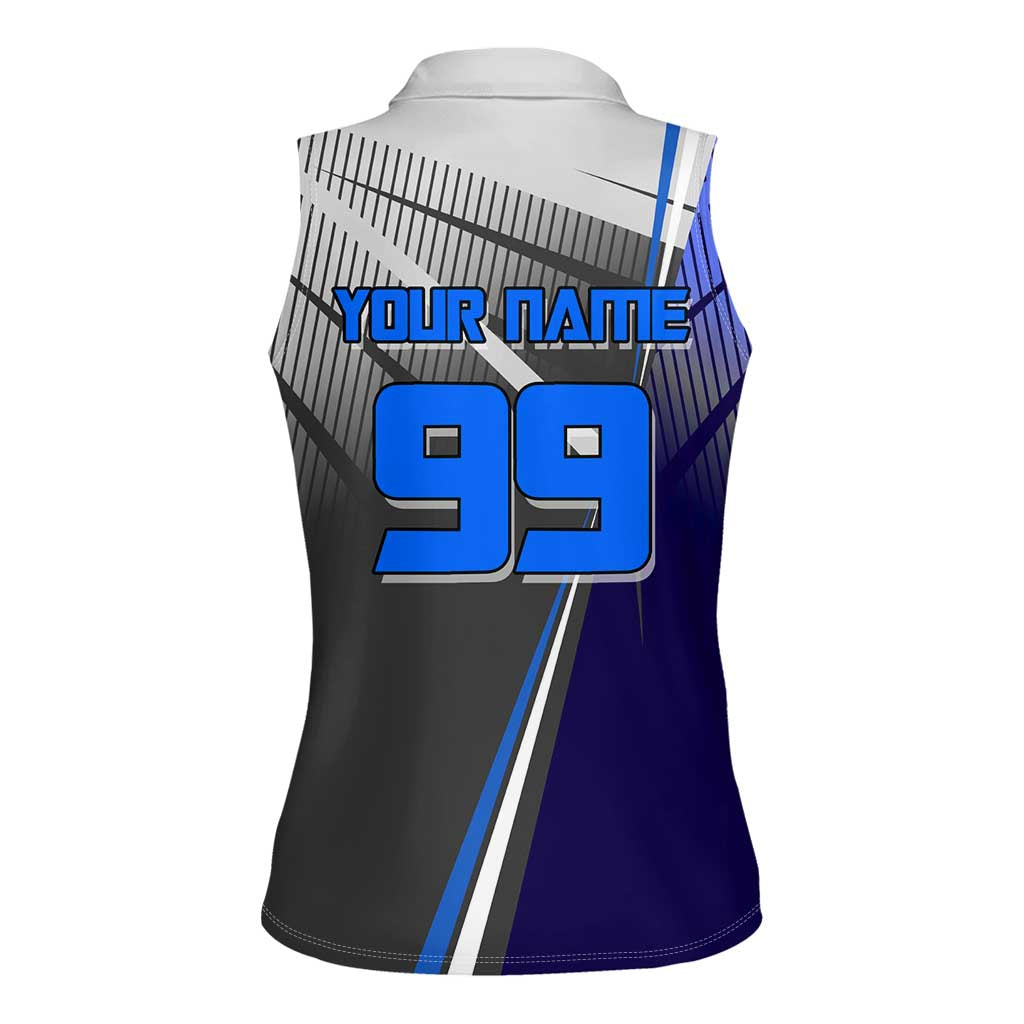 Personalized Aoi Todo Jujutsu Kaisen Women Sleeveless Polo Shirt with Blue Gradient and Goalkeeper Action Design