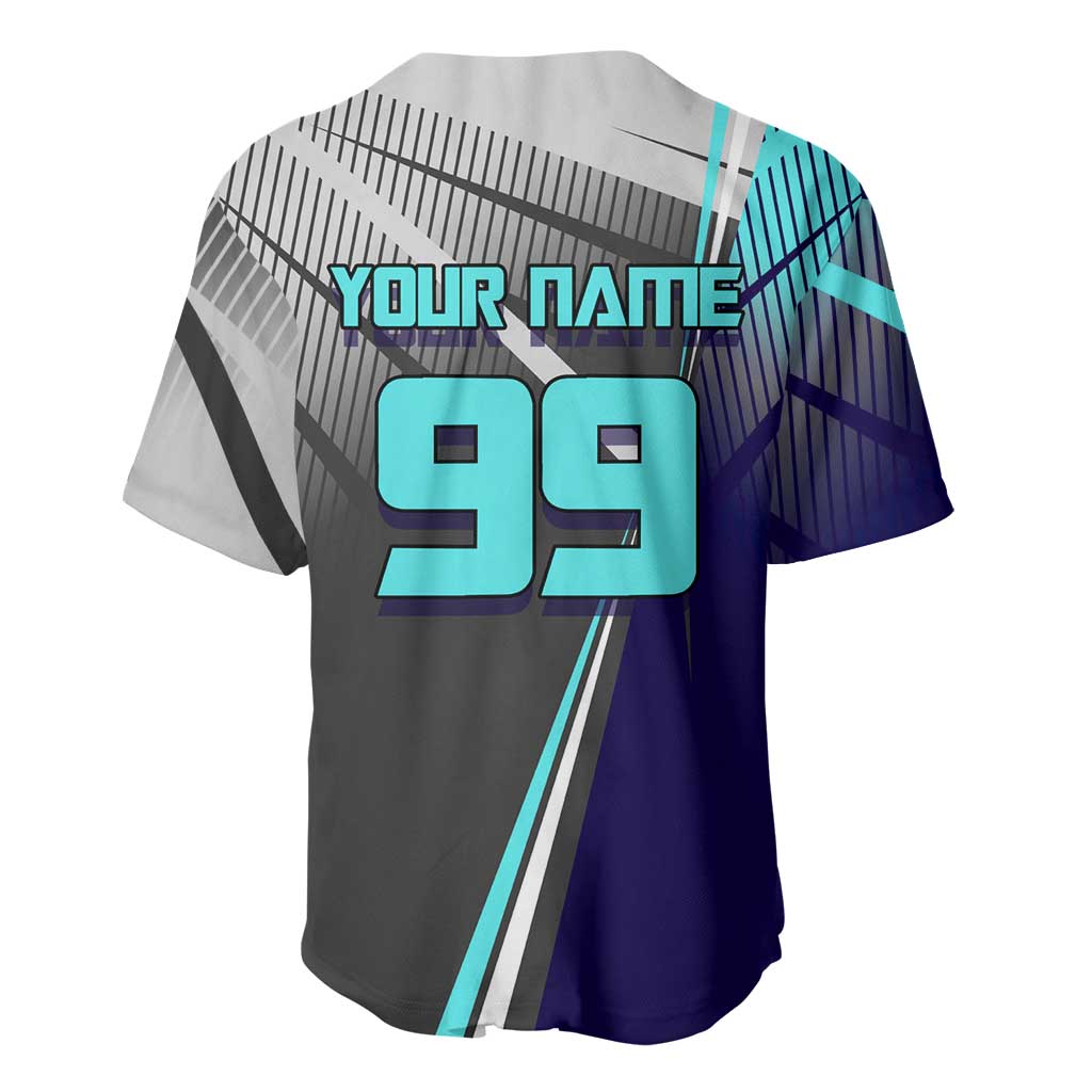 Personalized Nanami Kento Jujutsu Kaisen Baseball Jersey with Teal Highlights and Dynamic Kick Pose