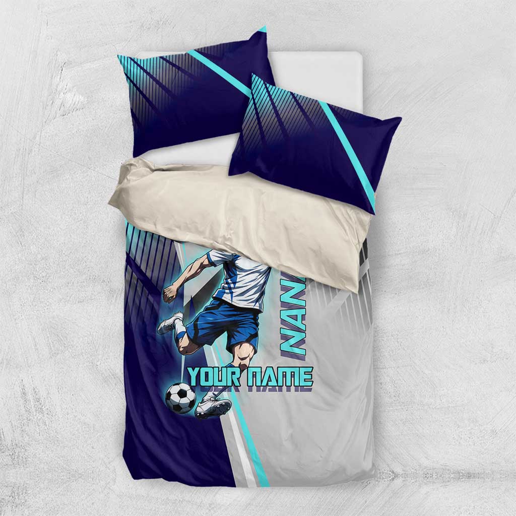 Personalized Nanami Kento Jujutsu Kaisen Bedding Set with Teal Highlights and Dynamic Kick Pose