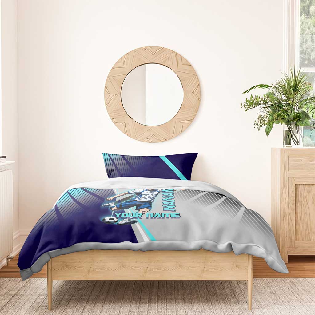 Personalized Nanami Kento Jujutsu Kaisen Bedding Set with Teal Highlights and Dynamic Kick Pose