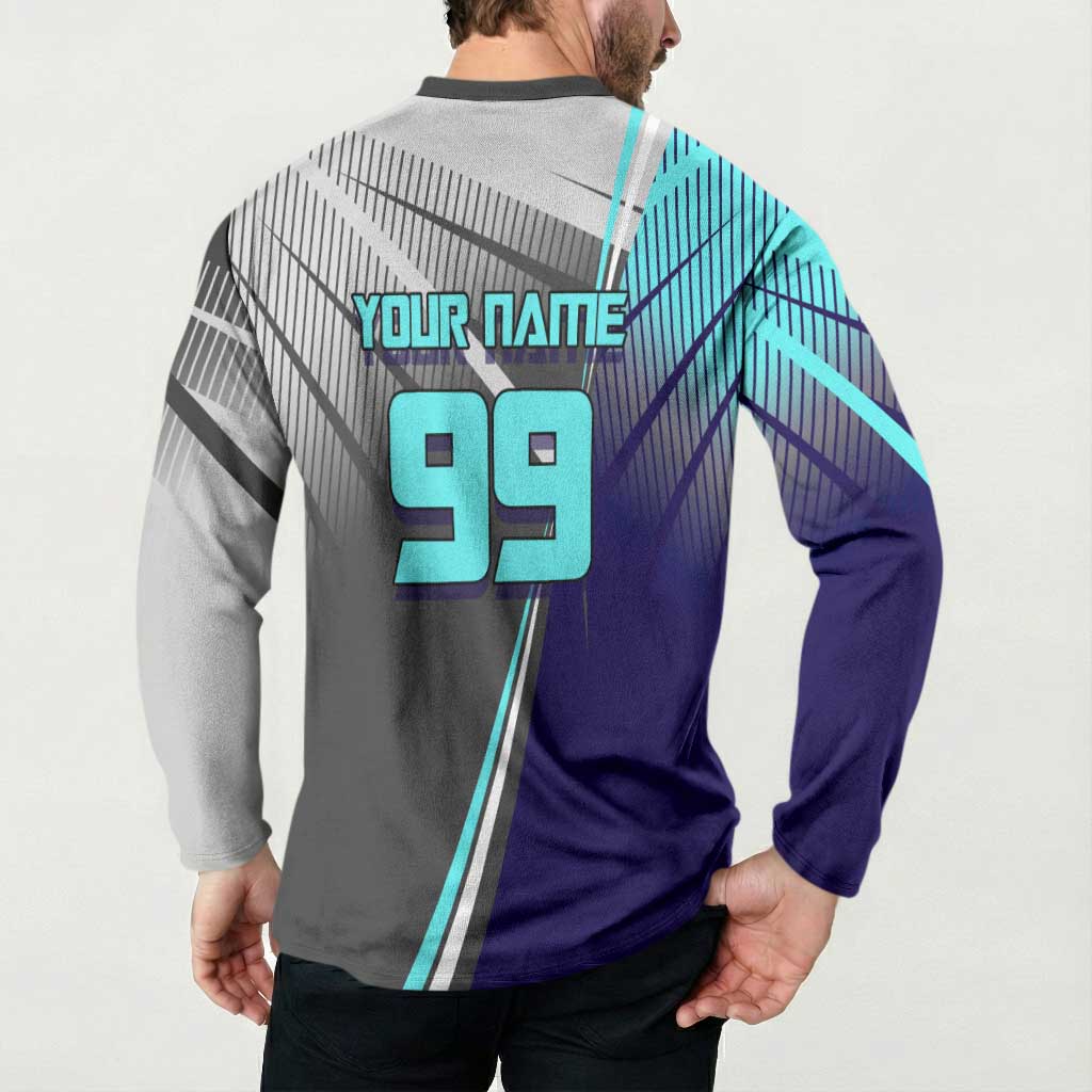 Personalized Nanami Kento Jujutsu Kaisen Button Sweatshirt with Teal Highlights and Dynamic Kick Pose