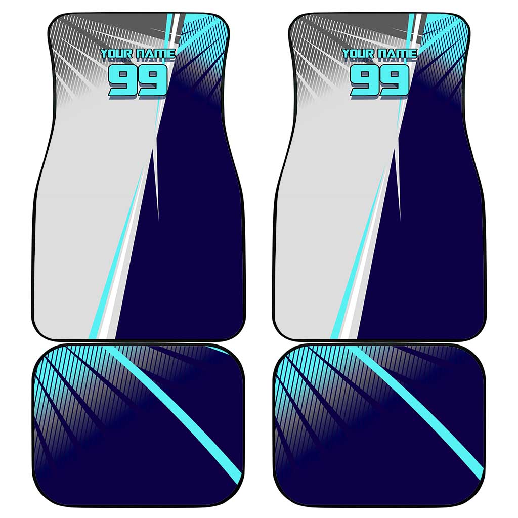 Personalized Nanami Kento Jujutsu Kaisen Car Mats with Teal Highlights and Dynamic Kick Pose