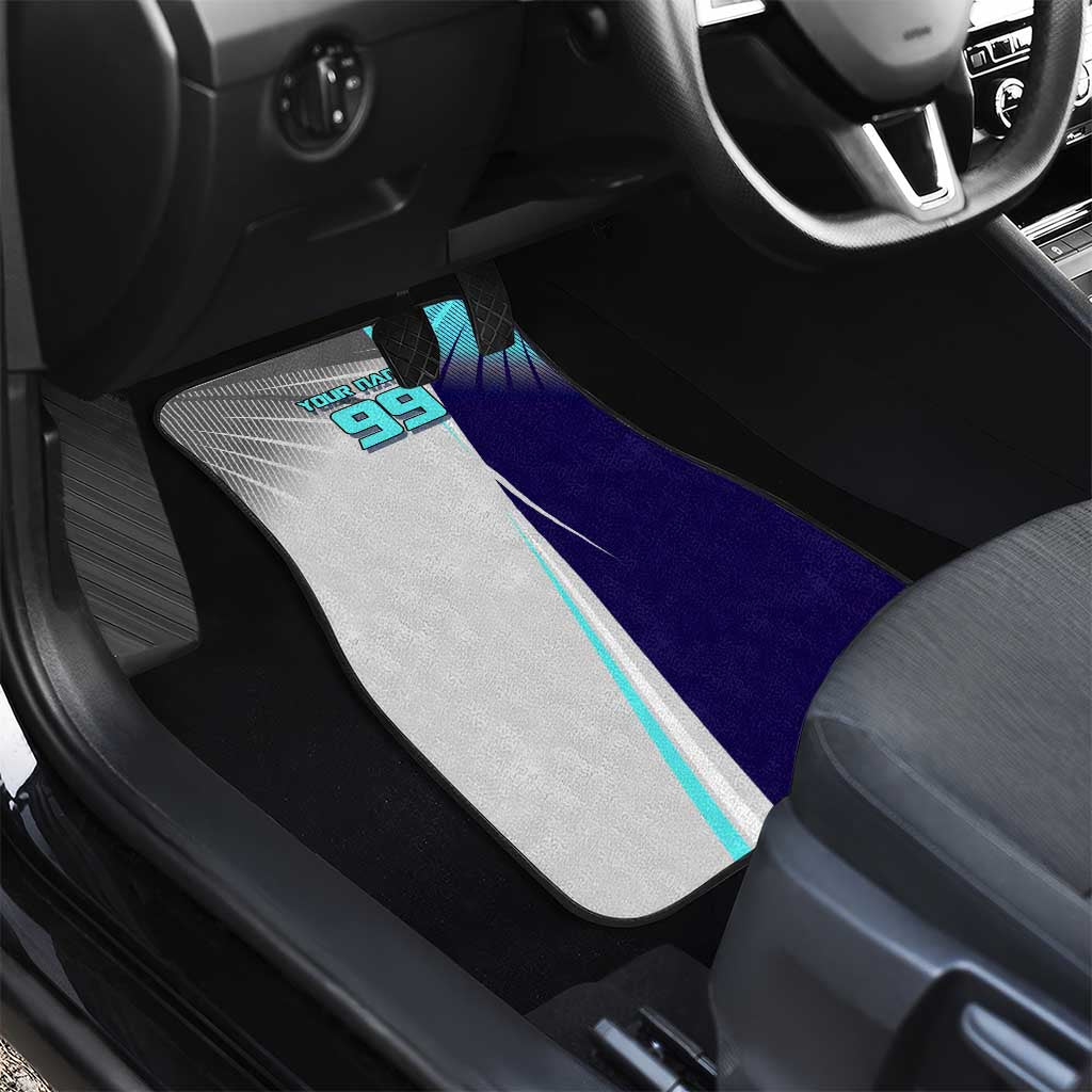 Personalized Nanami Kento Jujutsu Kaisen Car Mats with Teal Highlights and Dynamic Kick Pose