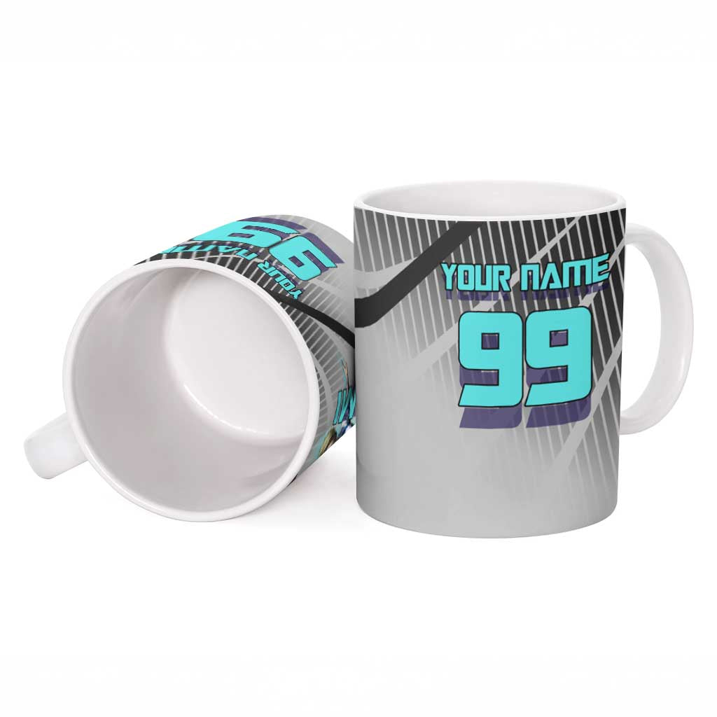 Personalized Nanami Kento Jujutsu Kaisen Ceramic Mug with Teal Highlights and Dynamic Kick Pose
