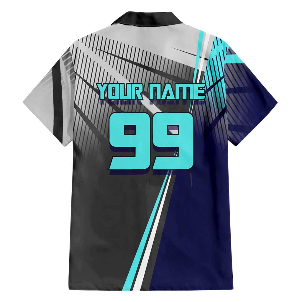 Personalized Nanami Kento Jujutsu Kaisen Family Matching Tank Maxi Dress and Hawaiian Shirt with Teal Highlights and Dynamic Kick Pose