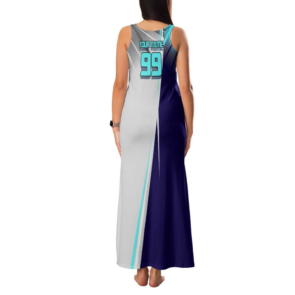 Personalized Nanami Kento Jujutsu Kaisen Family Matching Tank Maxi Dress and Hawaiian Shirt with Teal Highlights and Dynamic Kick Pose