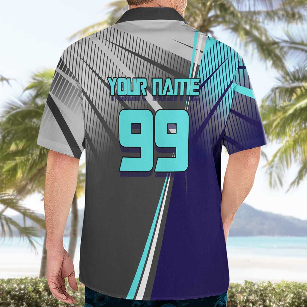 Personalized Nanami Kento Jujutsu Kaisen Hawaiian Shirt with Teal Highlights and Dynamic Kick Pose