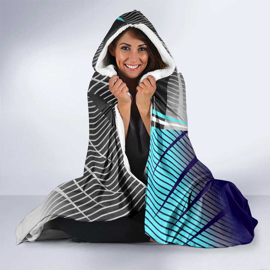 Personalized Nanami Kento Jujutsu Kaisen Hooded Blanket with Teal Highlights and Dynamic Kick Pose