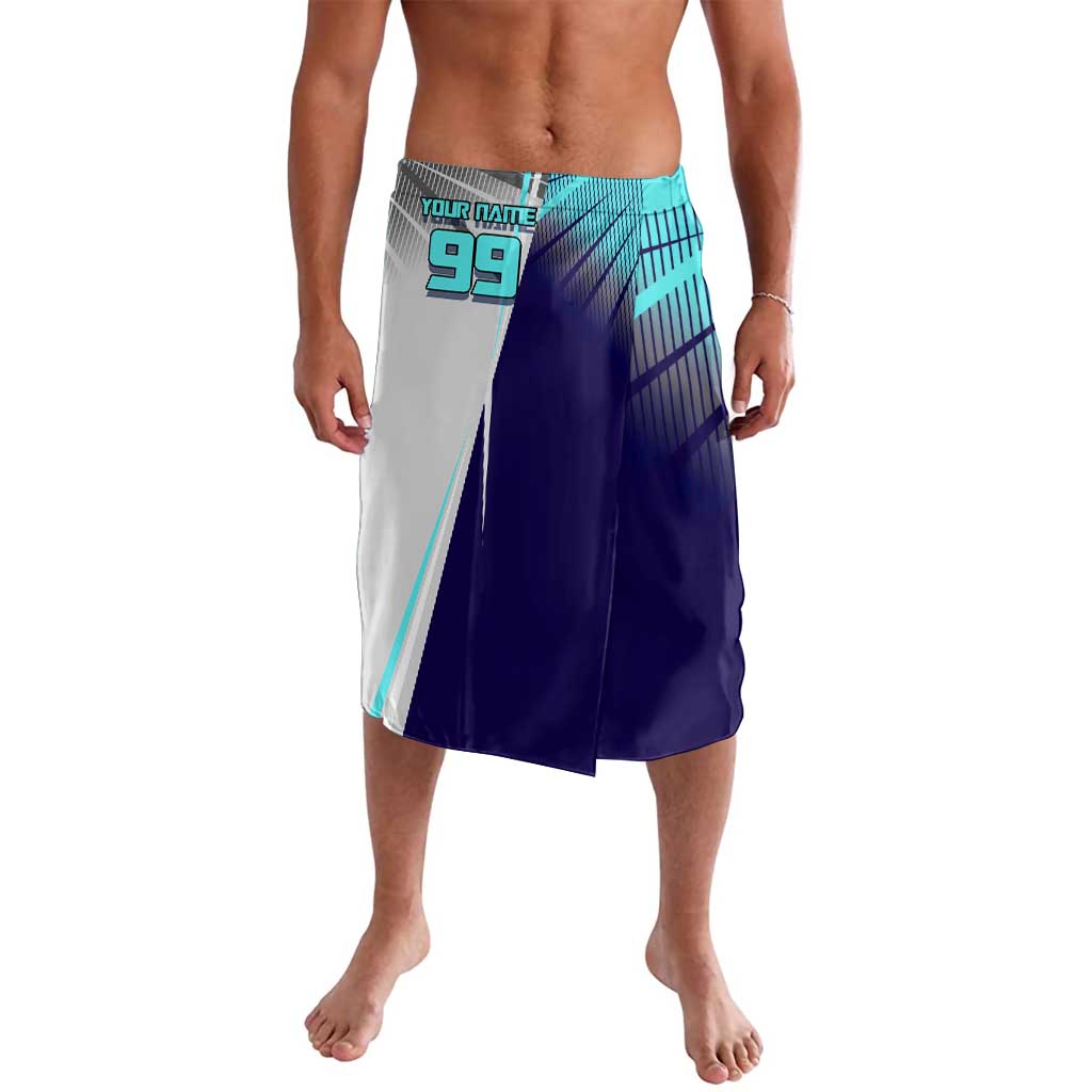 Personalized Nanami Kento Jujutsu Kaisen Lavalava with Teal Highlights and Dynamic Kick Pose