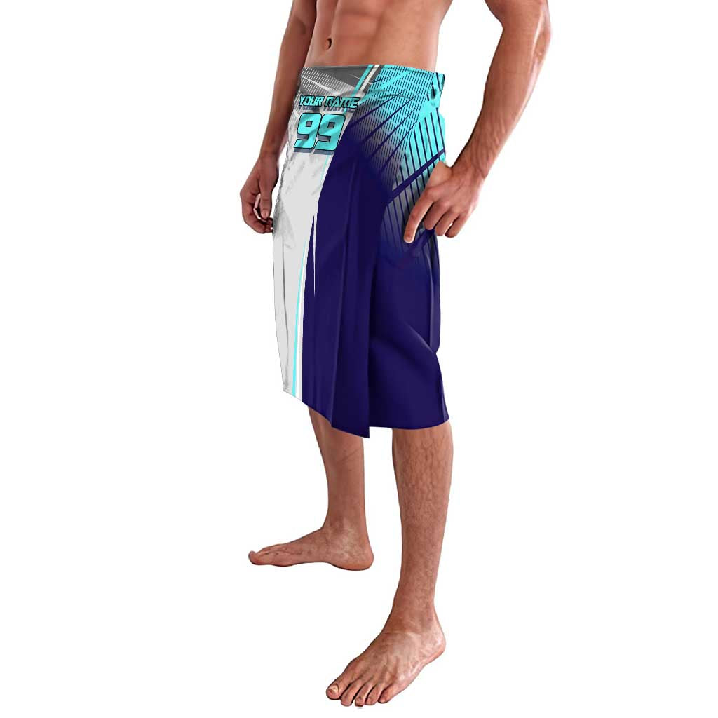 Personalized Nanami Kento Jujutsu Kaisen Lavalava with Teal Highlights and Dynamic Kick Pose