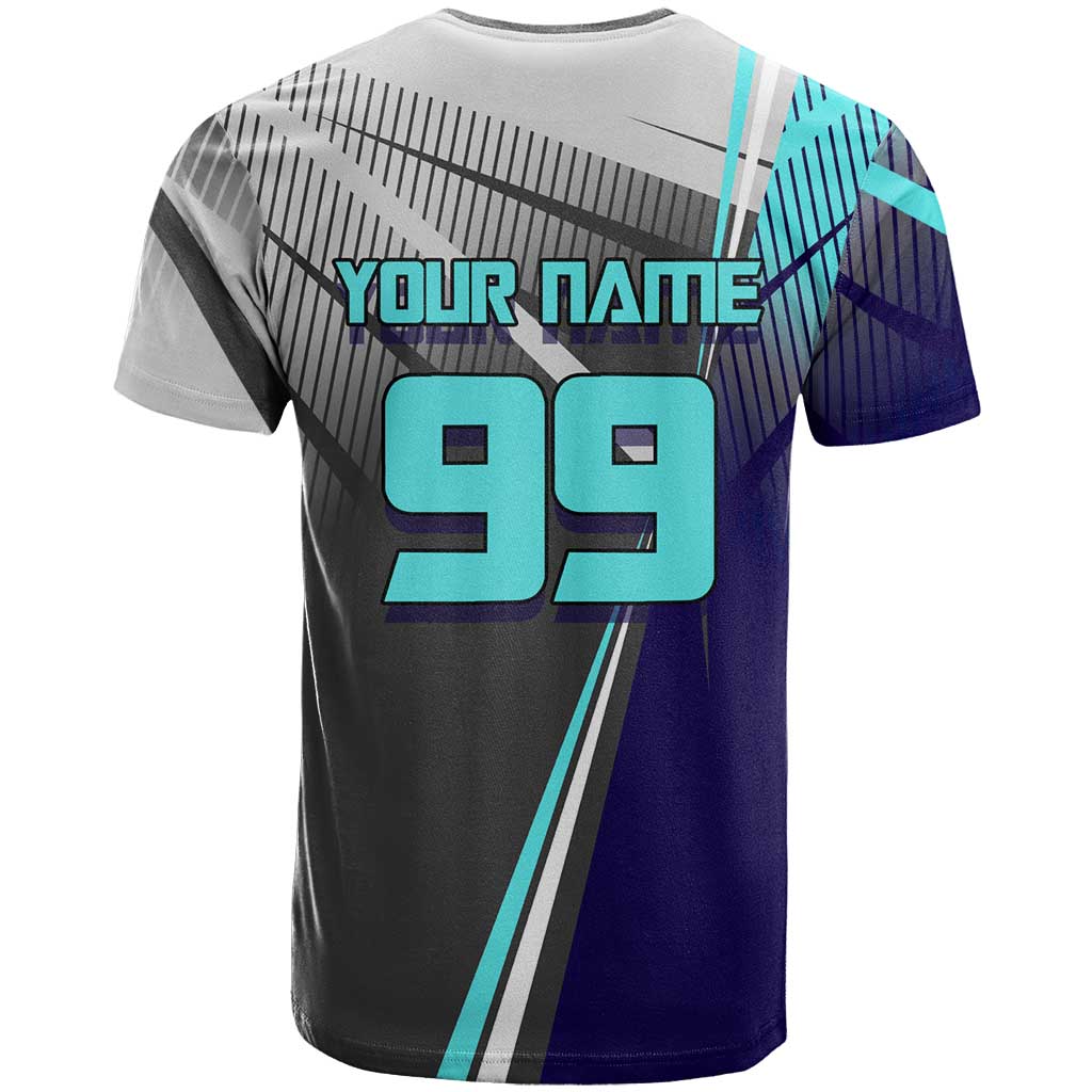 Personalized Nanami Kento Jujutsu Kaisen T Shirt with Teal Highlights and Dynamic Kick Pose