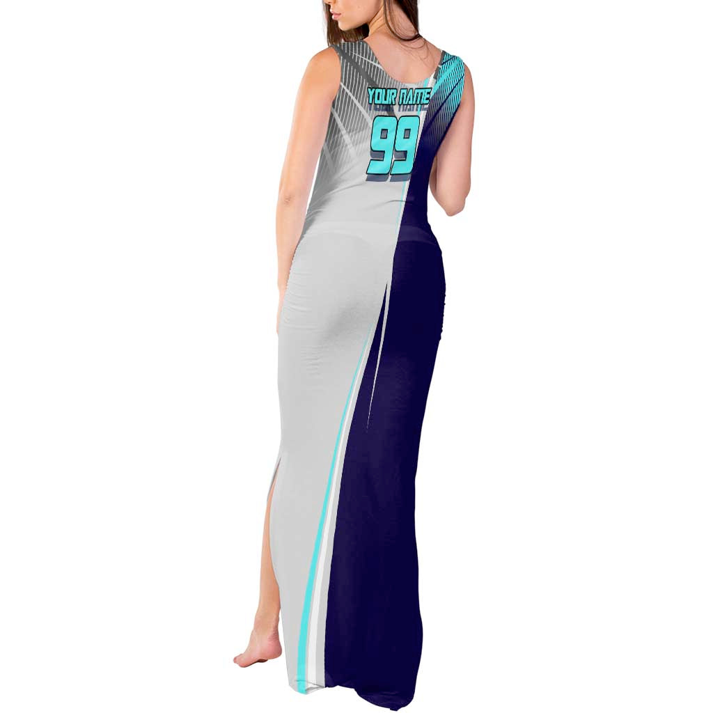 Personalized Nanami Kento Jujutsu Kaisen Tank Maxi Dress with Teal Highlights and Dynamic Kick Pose
