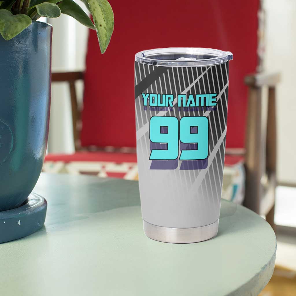 Personalized Nanami Kento Jujutsu Kaisen Tumbler Cup with Teal Highlights and Dynamic Kick Pose