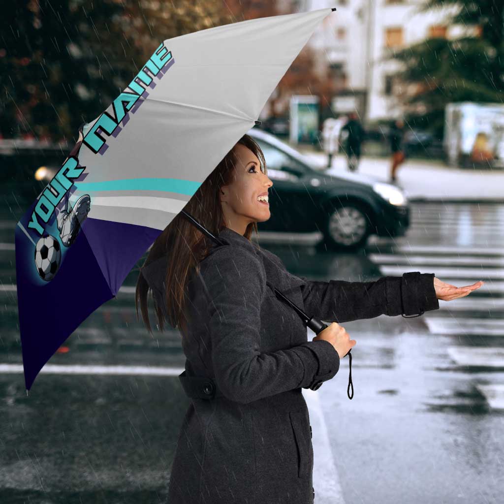Personalized Nanami Kento Jujutsu Kaisen Umbrella with Teal Highlights and Dynamic Kick Pose