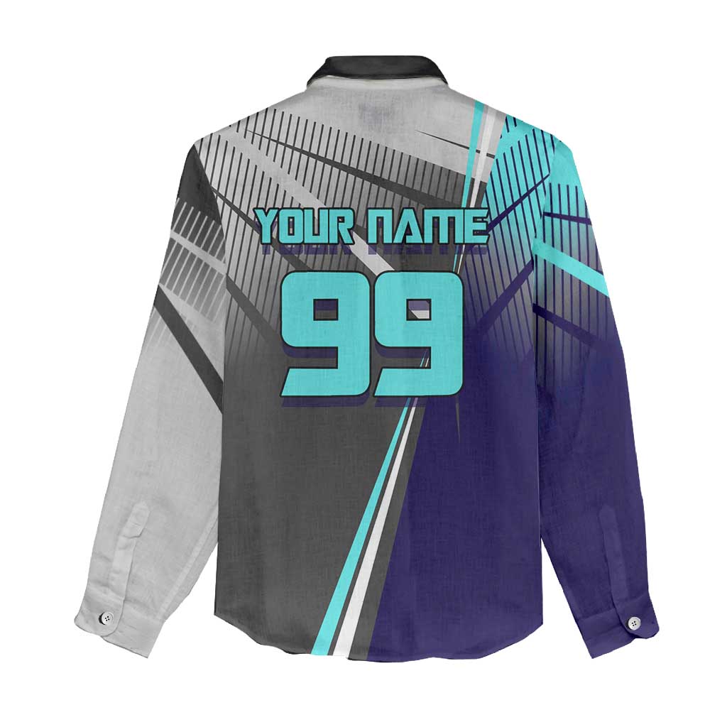 Personalized Nanami Kento Jujutsu Kaisen Women Casual Shirt with Teal Highlights and Dynamic Kick Pose