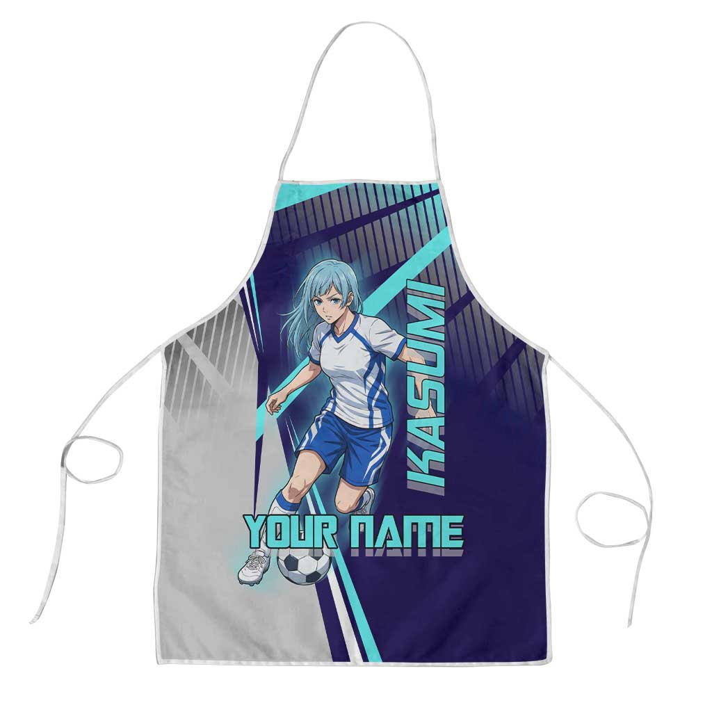 Personalized Miwa Kasumi Jujutsu Kaisen Apron with Light Blue Accents and Action Pose