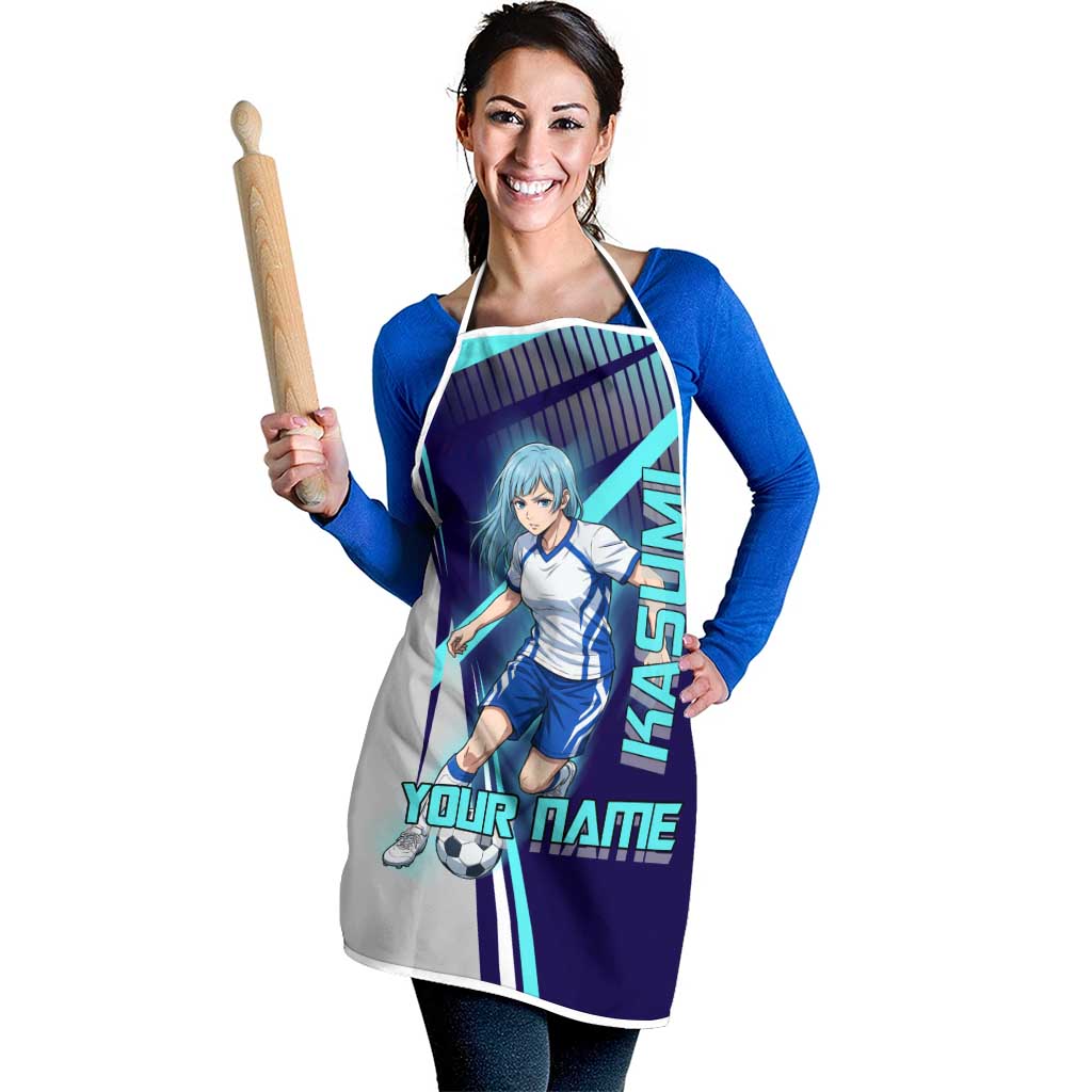 Personalized Miwa Kasumi Jujutsu Kaisen Apron with Light Blue Accents and Action Pose