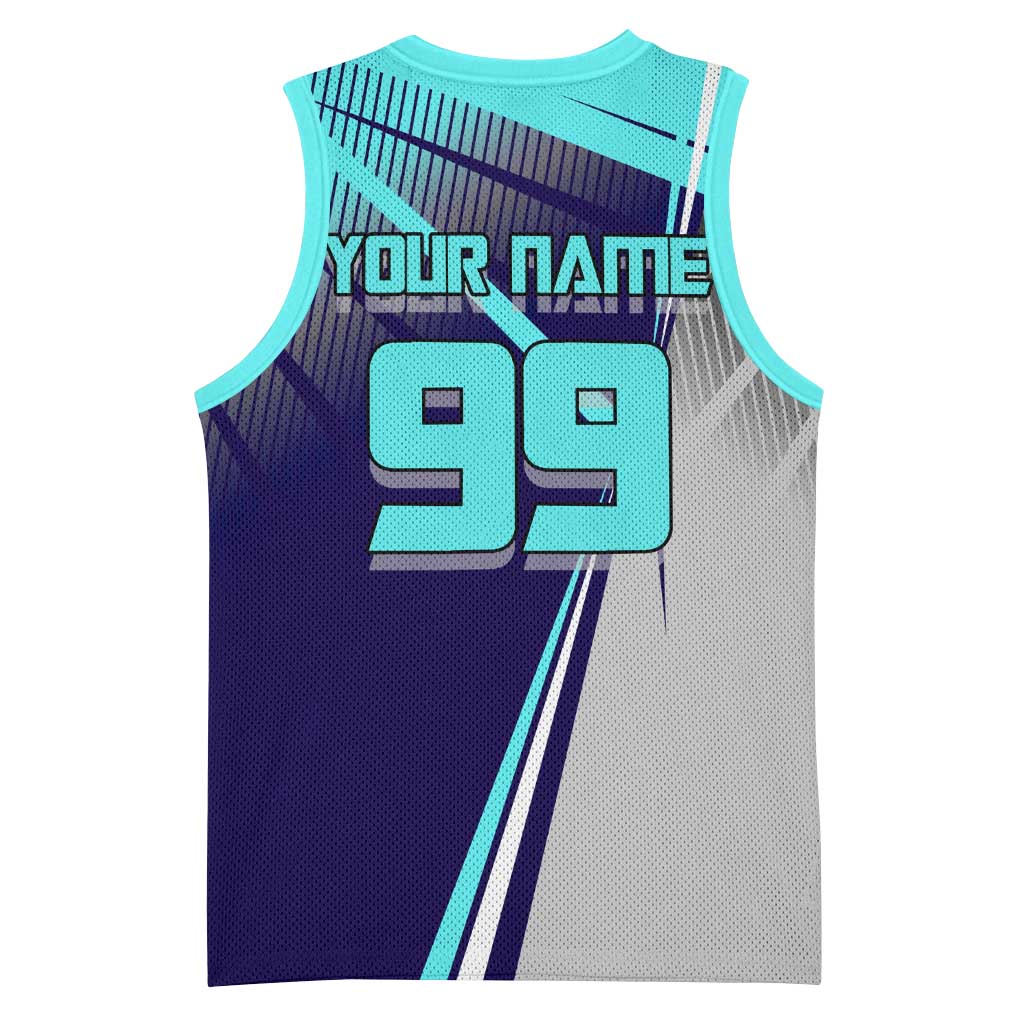 Personalized Miwa Kasumi Jujutsu Kaisen Basketball Jersey with Light Blue Accents and Action Pose