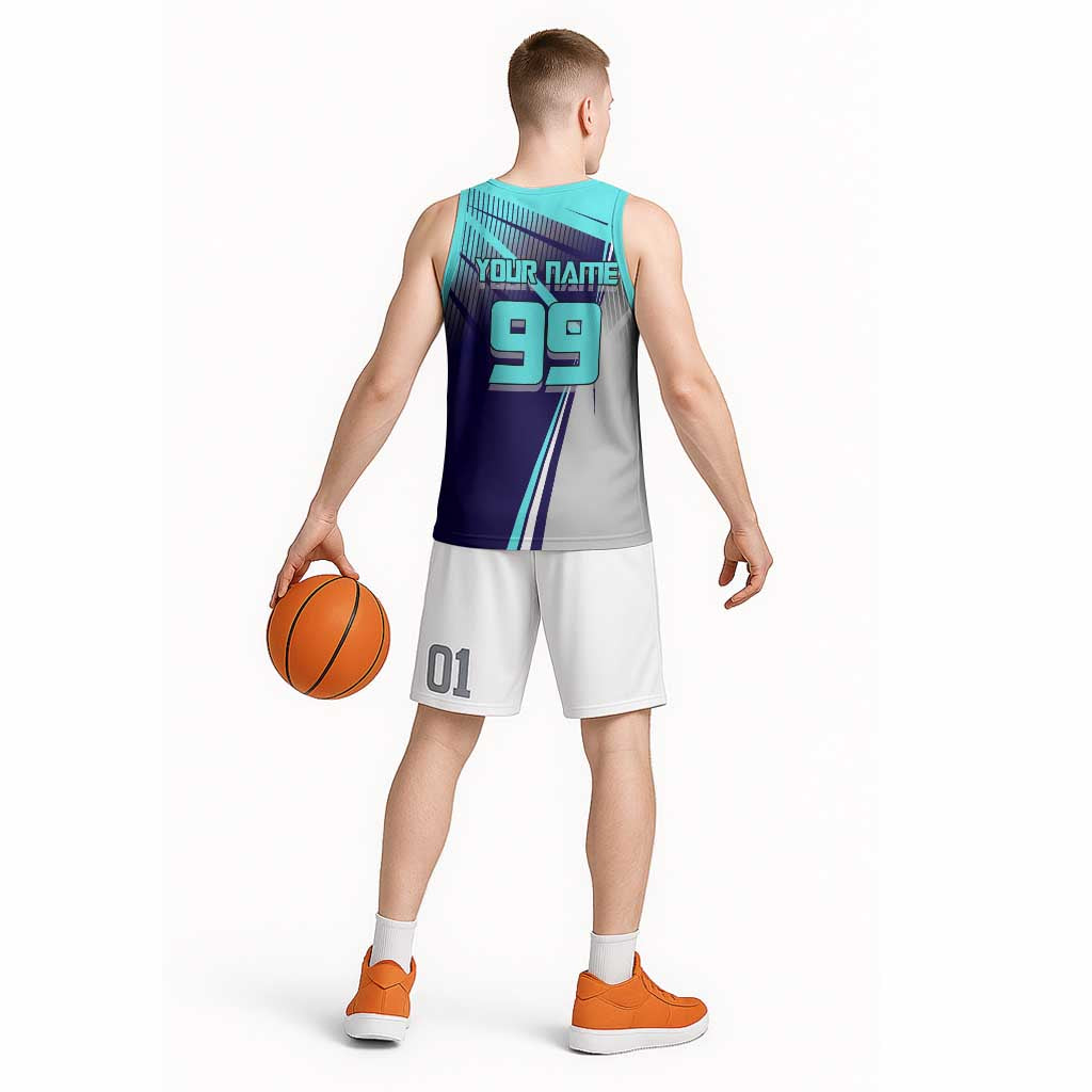 Personalized Miwa Kasumi Jujutsu Kaisen Basketball Jersey with Light Blue Accents and Action Pose