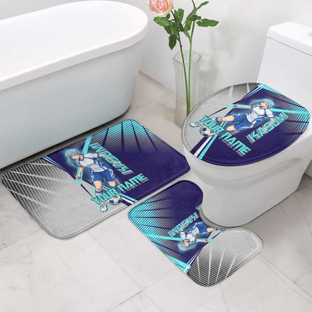 Personalized Miwa Kasumi Jujutsu Kaisen Bathroom Set with Light Blue Accents and Action Pose