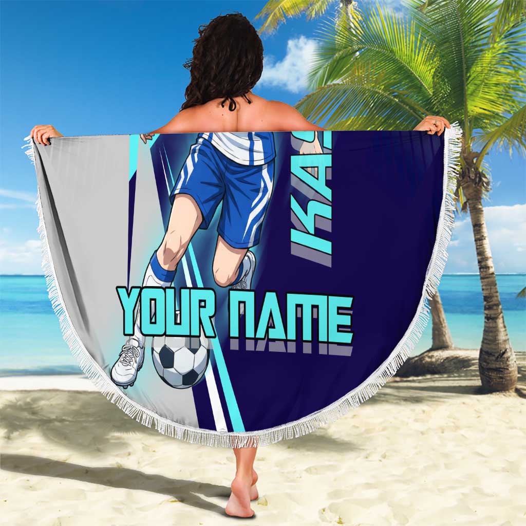 Personalized Miwa Kasumi Jujutsu Kaisen Beach Blanket with Light Blue Accents and Action Pose