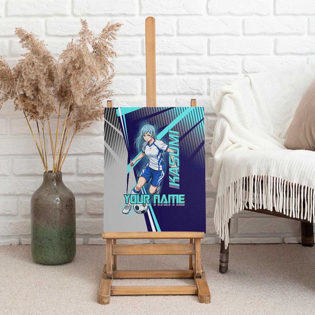 Personalized Miwa Kasumi Jujutsu Kaisen Canvas Wall Art with Light Blue Accents and Action Pose