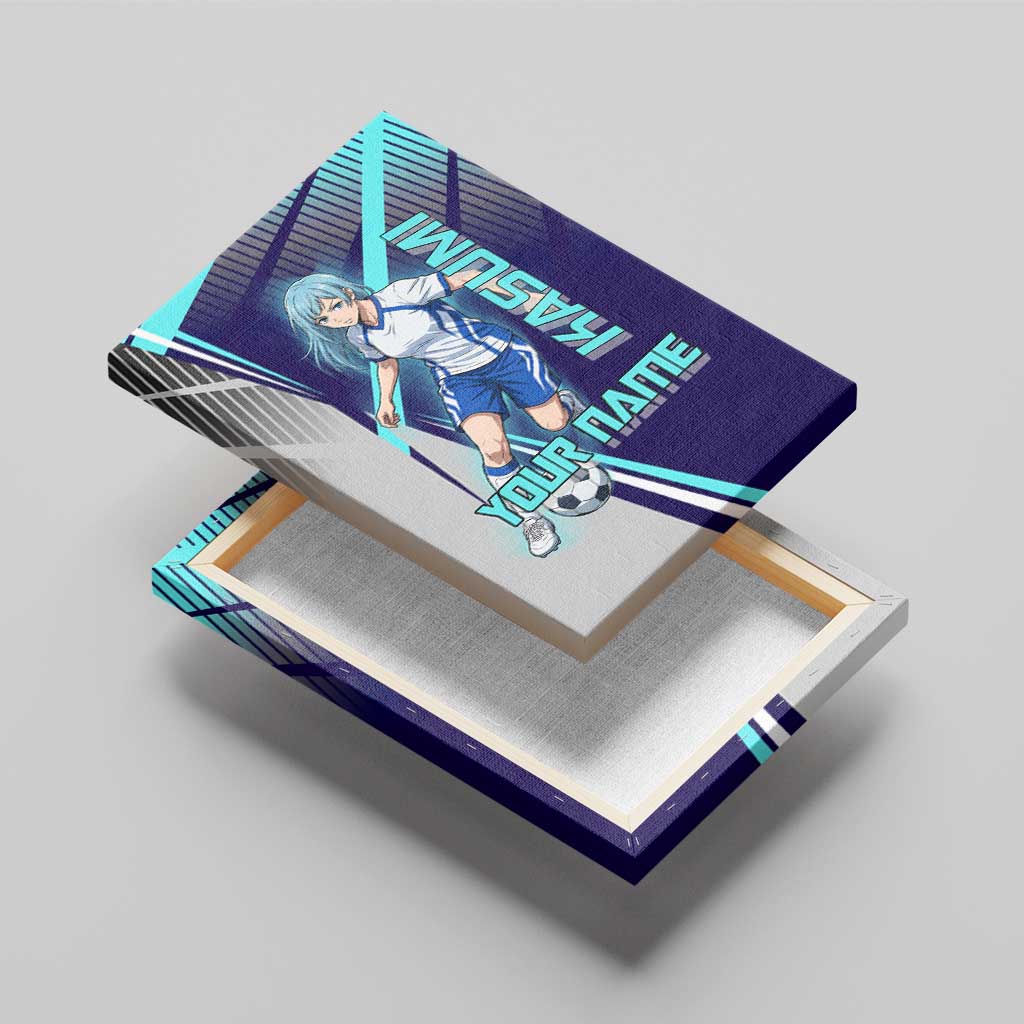 Personalized Miwa Kasumi Jujutsu Kaisen Canvas Wall Art with Light Blue Accents and Action Pose