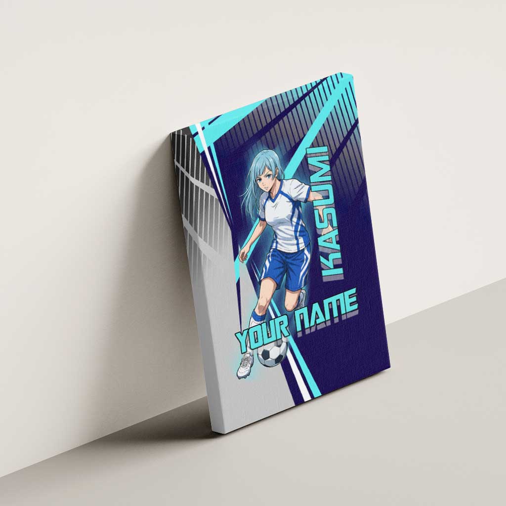 Personalized Miwa Kasumi Jujutsu Kaisen Canvas Wall Art with Light Blue Accents and Action Pose