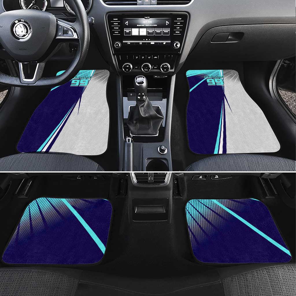 Personalized Miwa Kasumi Jujutsu Kaisen Car Mats with Light Blue Accents and Action Pose