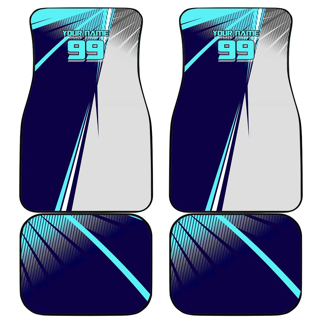 Personalized Miwa Kasumi Jujutsu Kaisen Car Mats with Light Blue Accents and Action Pose
