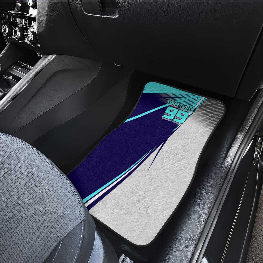 Personalized Miwa Kasumi Jujutsu Kaisen Car Mats with Light Blue Accents and Action Pose