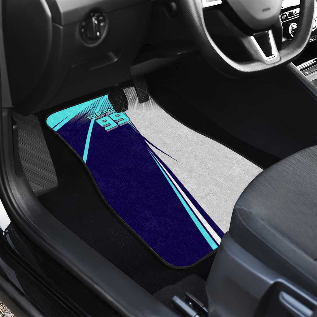 Personalized Miwa Kasumi Jujutsu Kaisen Car Mats with Light Blue Accents and Action Pose