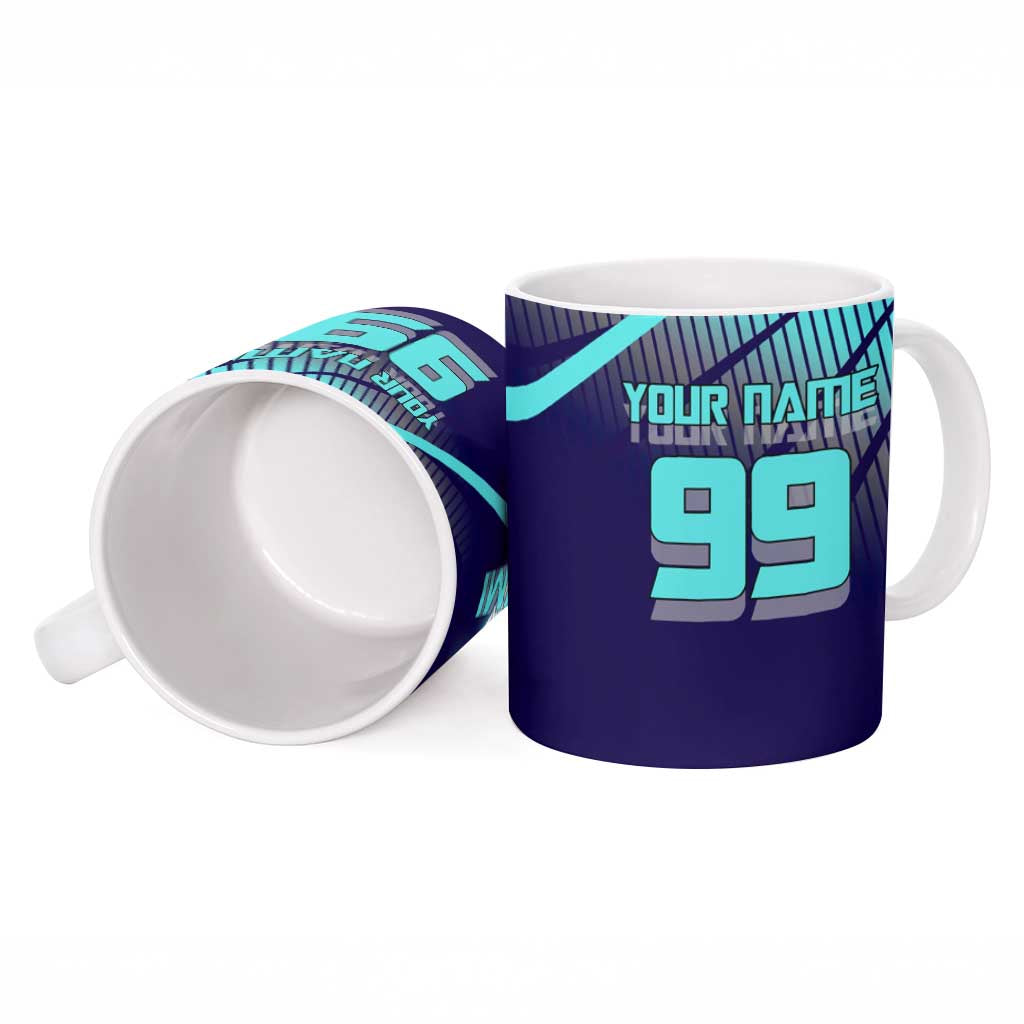 Personalized Miwa Kasumi Jujutsu Kaisen Ceramic Mug with Light Blue Accents and Action Pose