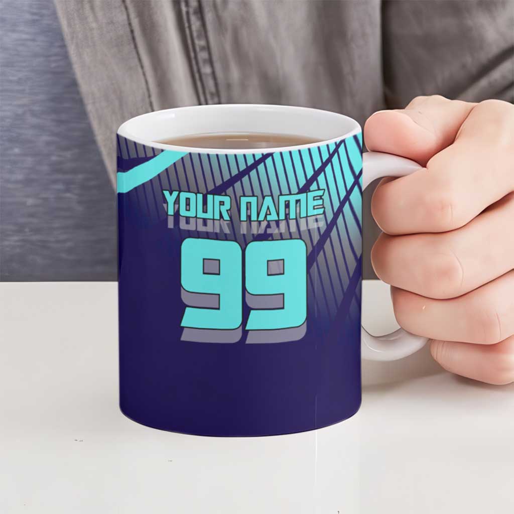Personalized Miwa Kasumi Jujutsu Kaisen Ceramic Mug with Light Blue Accents and Action Pose