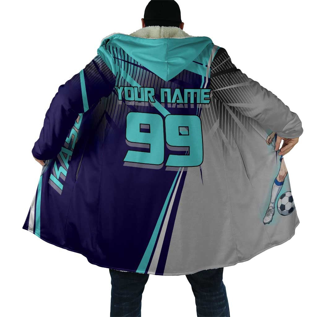 Personalized Miwa Kasumi Jujutsu Kaisen Cloak with Light Blue Accents and Action Pose